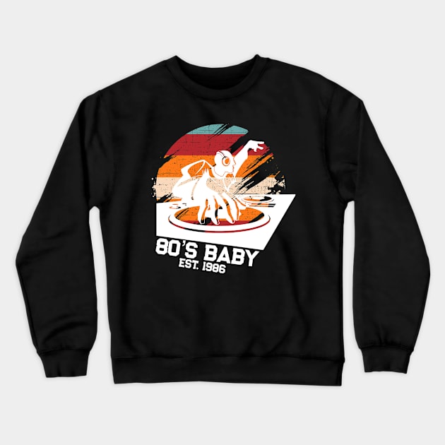 80's Baby Retro Music DJ Gift Crewneck Sweatshirt by TheAparrelPub